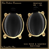 TST Liz Gold Leather Earrings
