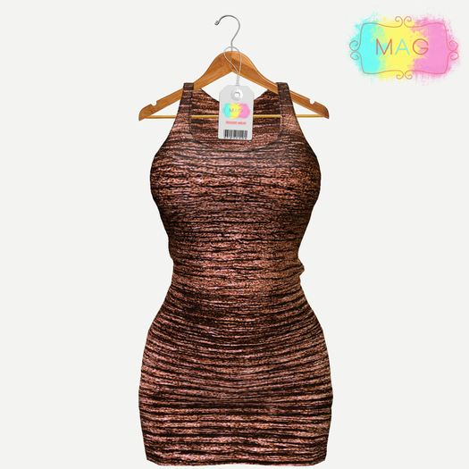 {MAG} Mesh Dress Sequin- Metal Bronze