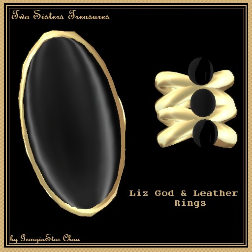 TST Liz Gold Leather Rings