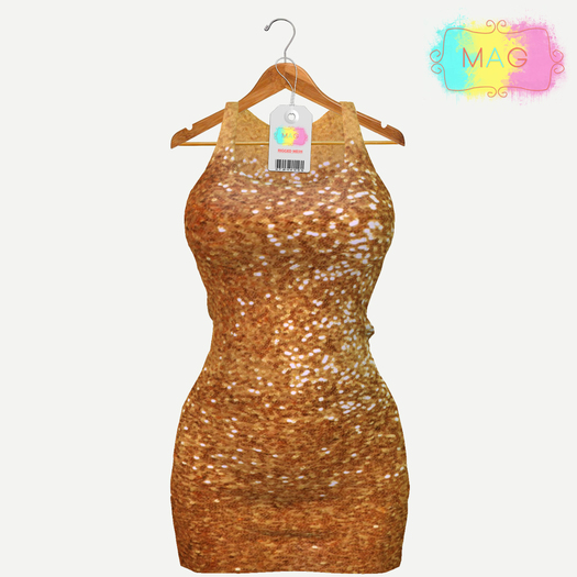 {MAG} Mesh Dress Sequin- Glam Gold