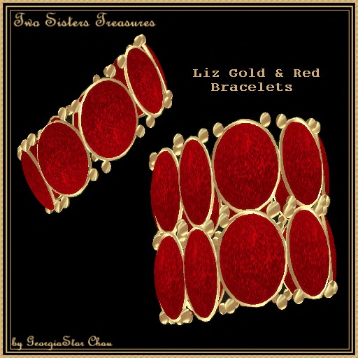TST Liz Gold Red Bracelets