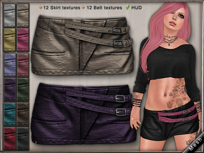 Second Life Marketplace - DN Mesh:Leather BeltSkirt [DEMO]