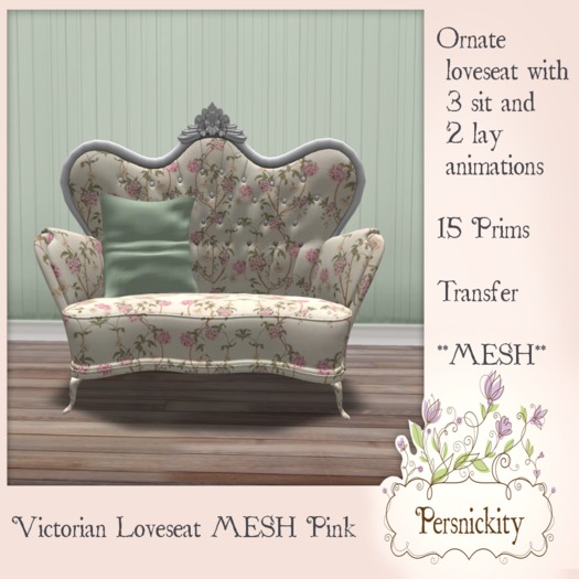 Victorian Loveseat MESH Pink