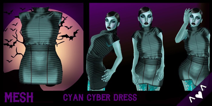 ^v^DRBC^v^Cyan Cyber Dress