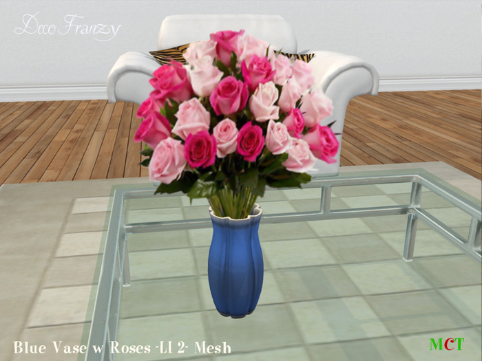 ~DecoFranzy~ Blue Vase w Roses (MT)