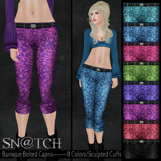 :::Sn@tch Bright Baroque Capris:::