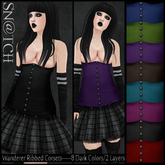 :::Sn@tch Wanderer Ribbed Corsets (Dark):::
