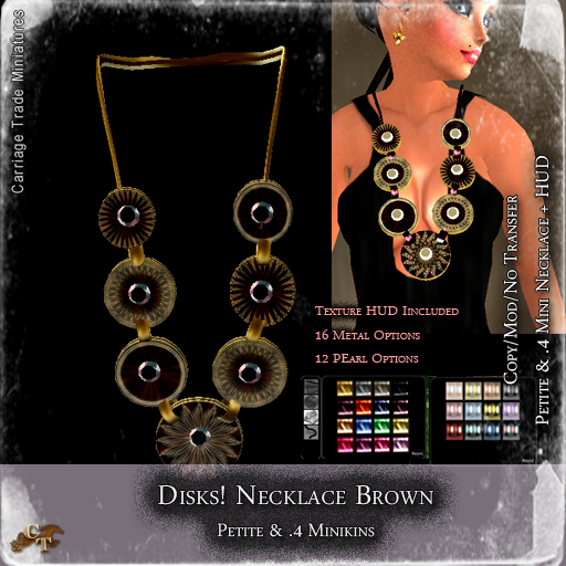 @CTM@ Scripted Disks! Necklace (P/.4M/I) Brown