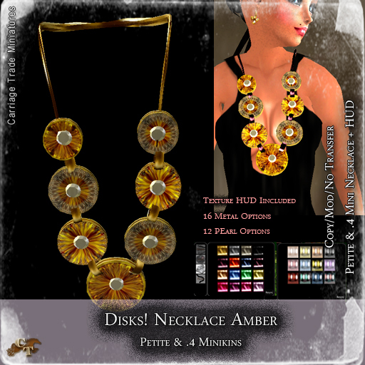 @CTM@ Scripted Disks! Necklace (P/.4M/I) Amber