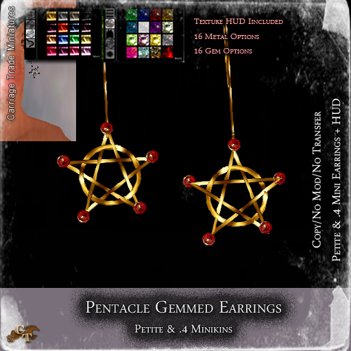 @CT@ Pentacle Gemmed Earrings (P/.4 M/I) 