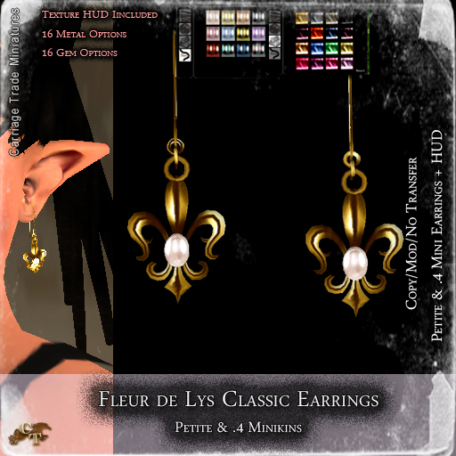 @CT@  Fleur de Lys Classic Earrings (P/.4 M/I) 
