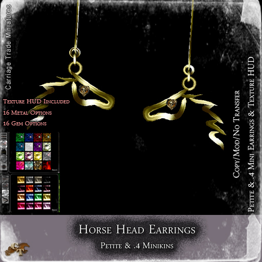 @CT@  Horse Head Earrings (P/.4 M/I) 