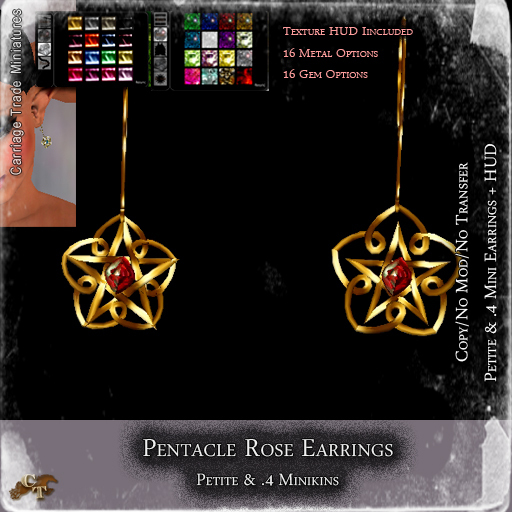 @CT@ Pentacle Rose Earrings (P/.4 M/I) 