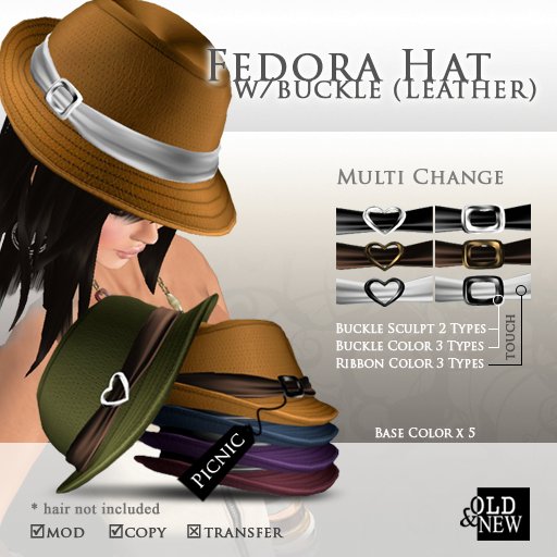 (O&N) Fedora Hat Buckle (Picnic)