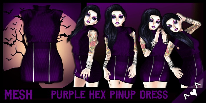 ^v^DRBC^v^Purple Hex Pinup Dress