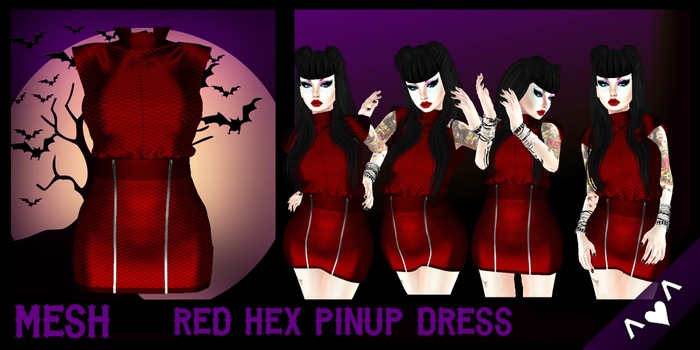 ^v^DRBC^v^Red Hex Pinup Dress