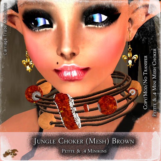 @CTM@ Jungle Choker Mesh Necklace (P/I/.4 M) Brown