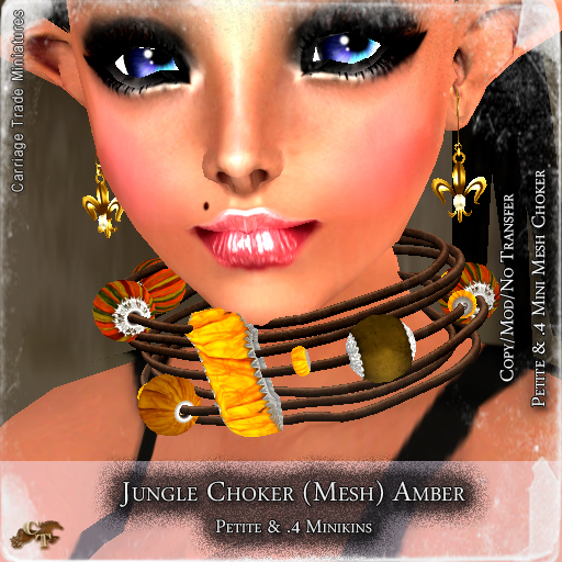 @CTM@ Jungle Choker Mesh Necklace (P/I/.4 M) Amber
