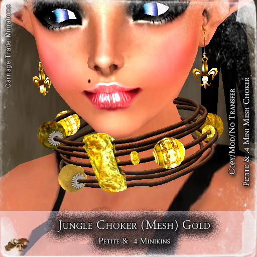 @CTM@ Jungle Choker Mesh Necklace (P/I/.4 M) Gold