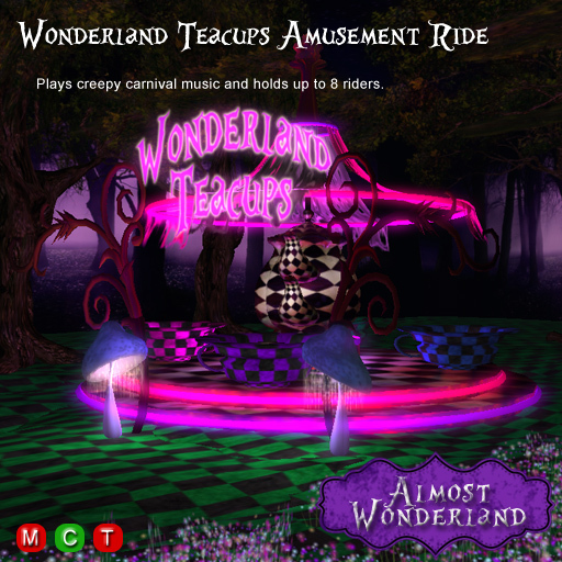 Alice in Wonderland Teacup Ride with Spinning Teacups Carousel Ride