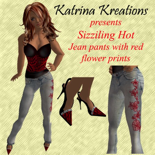 Sizzling hot red jean outfit