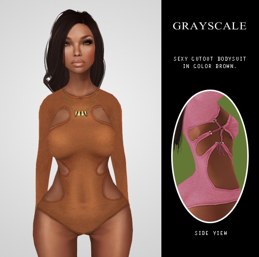 GRAYSCALE / Cutout suit (Brown)