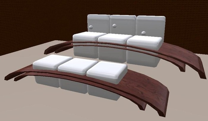 Cube couch and footstool/table - mahogany/white