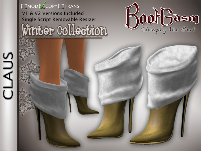 Bootgasm Claus Christmas Winter Boots Gold