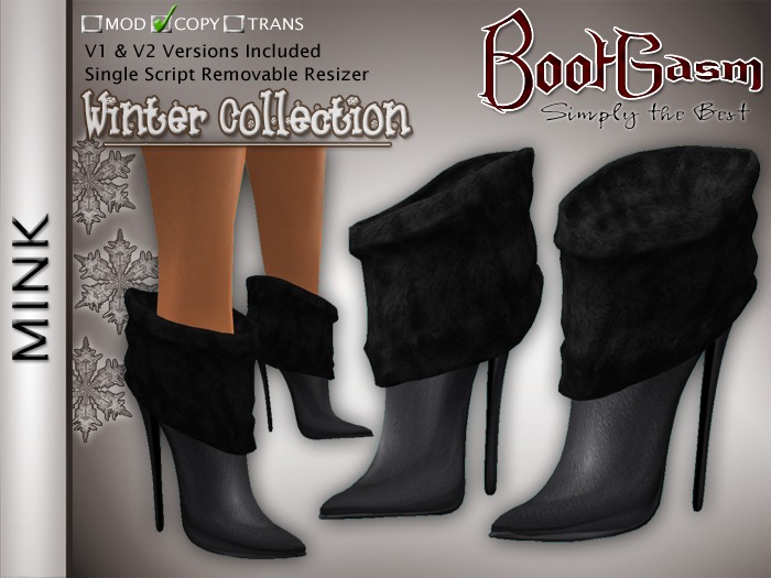 Bootgasm Mink Christmas Winter Boots Dark Grey