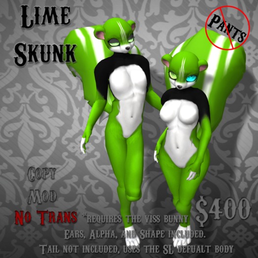 No Pants Mod Stand! Lime Skunk!