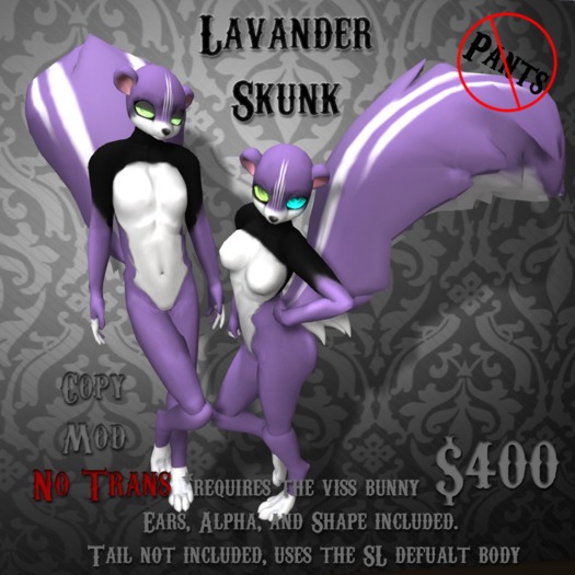 No Pants Mod Stand! Lavender Skunk!