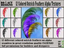 Ro!Act Designs 12 Colored Ostrich Feathers Alpha Textures