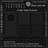 [CDP106] 6 1024px Dark Steel Plate and Armored Panel Seamless Textures for Cyber and Space Settings by E&D ENGINEERING