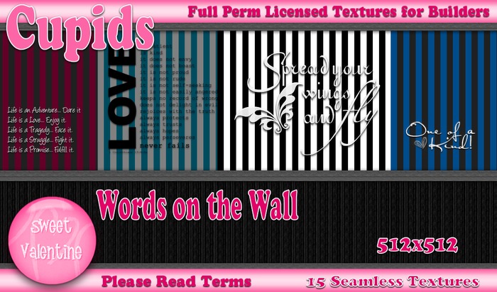 *Cupids Textures * 15 Seamless Words on the Wall
