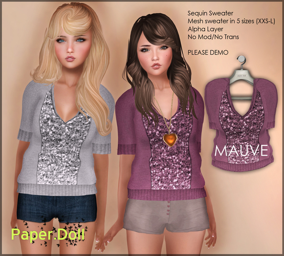 :Paper.Doll: Sequin Sweater: Mauve