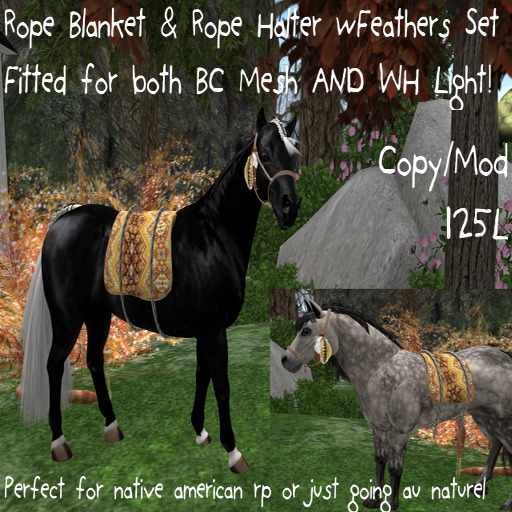 (DD&DE) Rope Tied Rug & Halter Set (orange) boxed