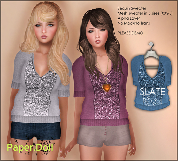 :Paper.Doll: Sequin Sweater: Slate