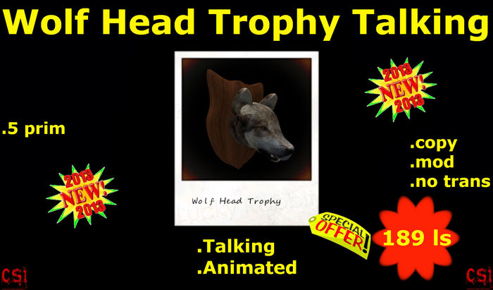 Wolf Head Trophy Talking (box)