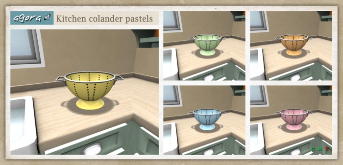 Agora - MESH kitchen Colander ( pastels )