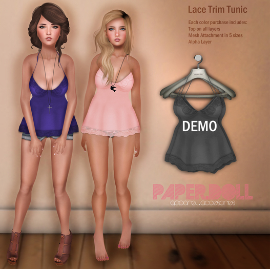:Paper.Doll: Lace Trim Tunic: DEMO