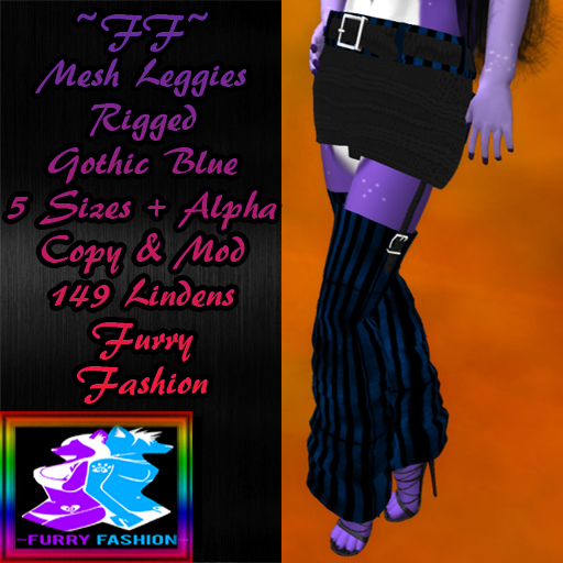 ~FF~ Mesh Leggies Gothic Love Blue