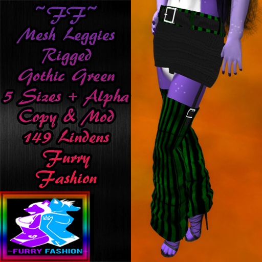 ~FF~ Mesh Leggies Gothic Love Green