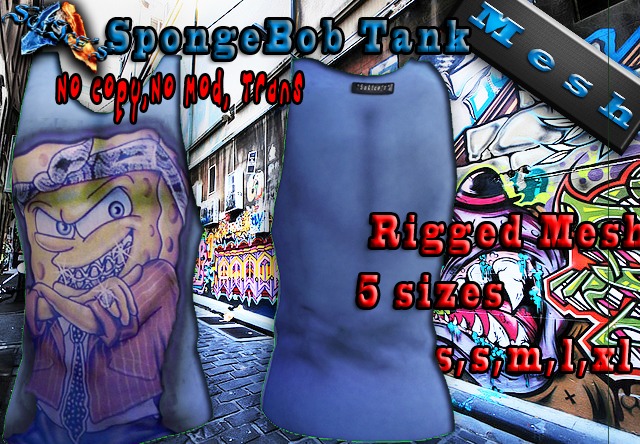 *SoL!ce's* Men's Mesh Tank Sponge bob!!