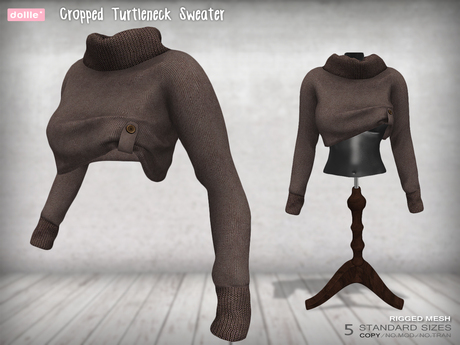 brown cropped turtleneck