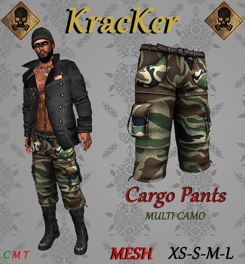 Kracker ~ Cargo Pants ~ Multi Camo