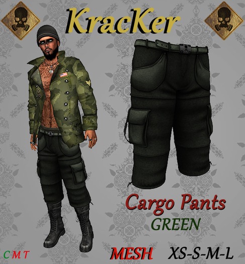 Kracker ~ Cargo Pants ~ Green