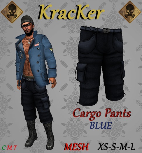 Kracker ~ Cargo Pants ~ Blue