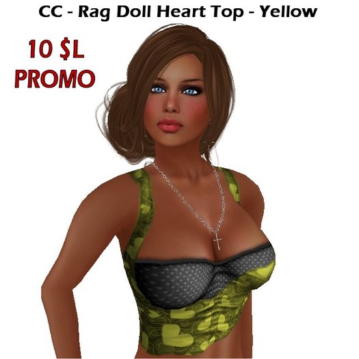 CC - Rag Doll Heart Tops Promotion - Yellow 10L Almost free