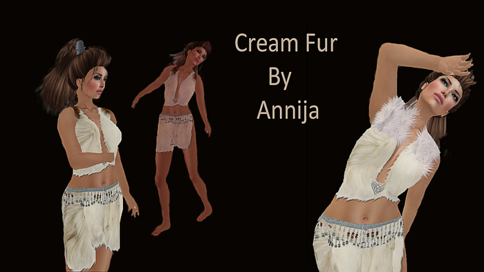 Cream fur outfit