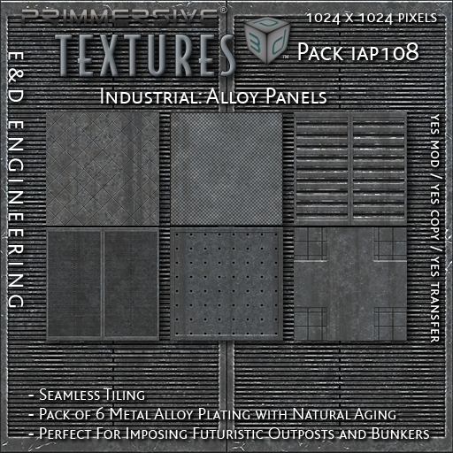 Second Life Marketplace - [IAP108] 6 1024px Industrial Steel Alloy ...